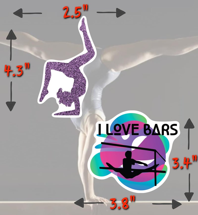 Leann Michael Gymnastics Stickers - Perfect Gymnastics Gifts for Girls, Anywhere You Need Decals, Laptop & Water Bottle Stickers, Waterproof Durable 100% Vinyl - Image 5